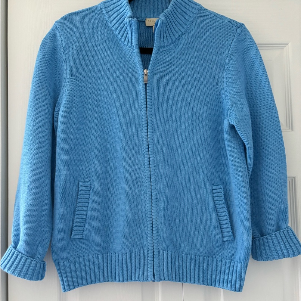 APPLESEEDS zip up cardigan sweater